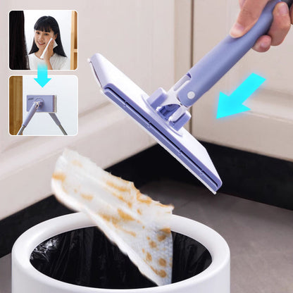 👍Toallitas húmedas automáticas, mopa limpiadora【multiusos para dormitorio, baño y cocina】- no ensucia las manos, muy conveniente