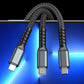 Cable de carga súper rápido 3 en 1 luminoso transparente