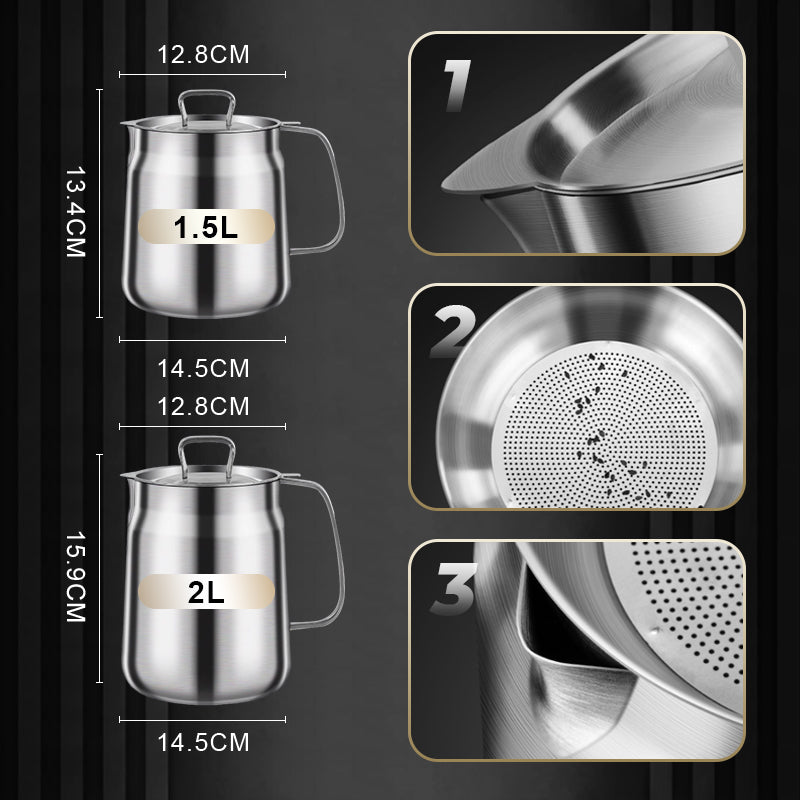 🎅 Frenesí invernal - A mitad de precio 🎊 Recipiente multiusos de acero inoxidable 304 de gran capacidad para filtros de aceite.