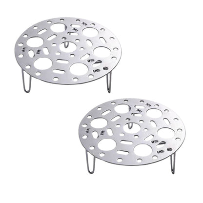 Rejilla de Vapor de Acero Inoxidable Plateado con Soporte para Cocinar