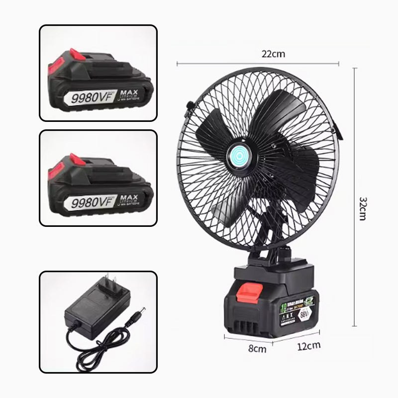 Ventilador Portátil Recargable para Camping, Inalámbrico con Batería USB