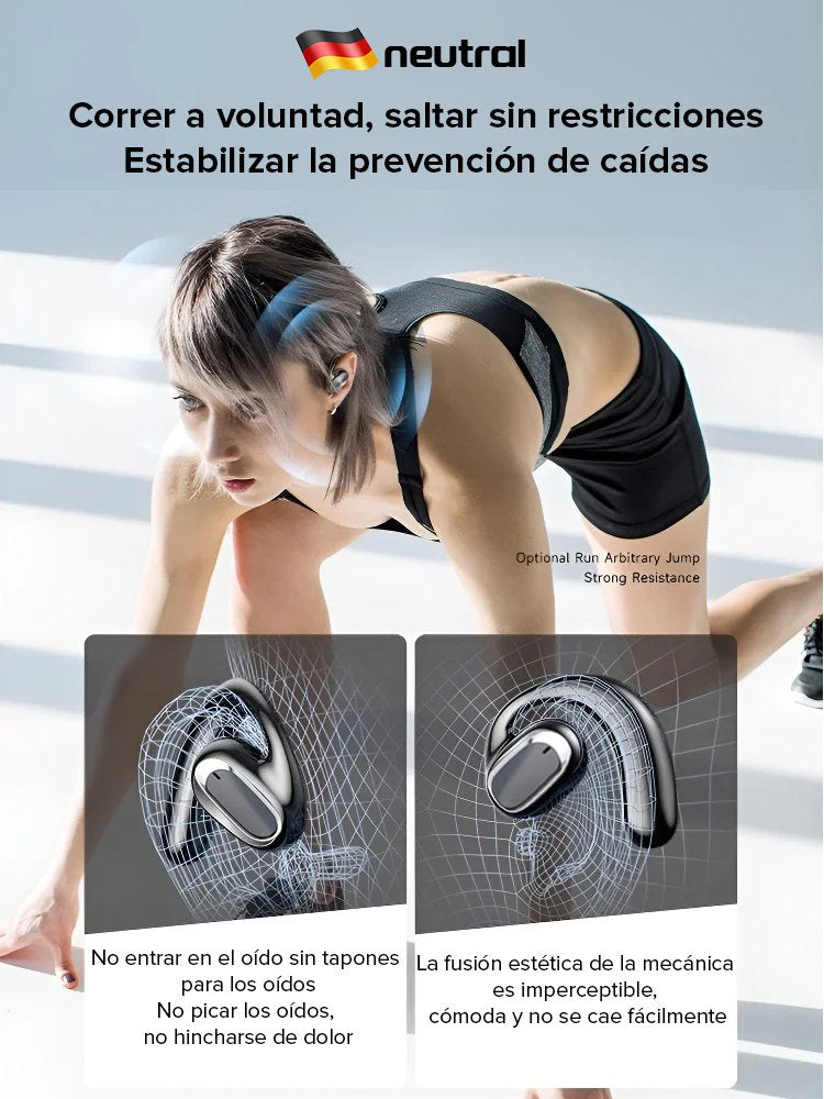 Auriculares abiertos OWS Bluetooth con sonido envolvente 3D