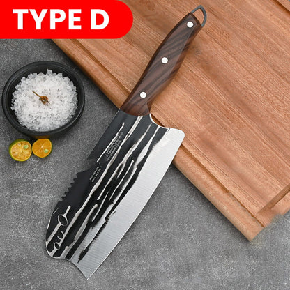 Cuchillo de cocina de acero inoxidable con mango ergonómico