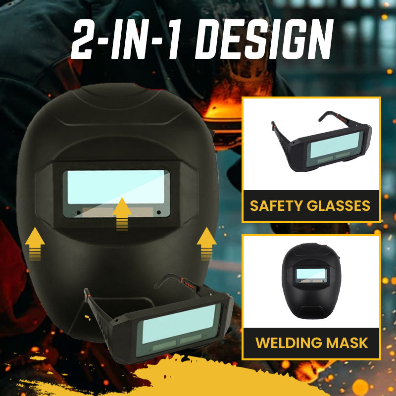 Máscara de Soldadura y Gafas de Seguridad 2 en 1, Ligera y Duradera