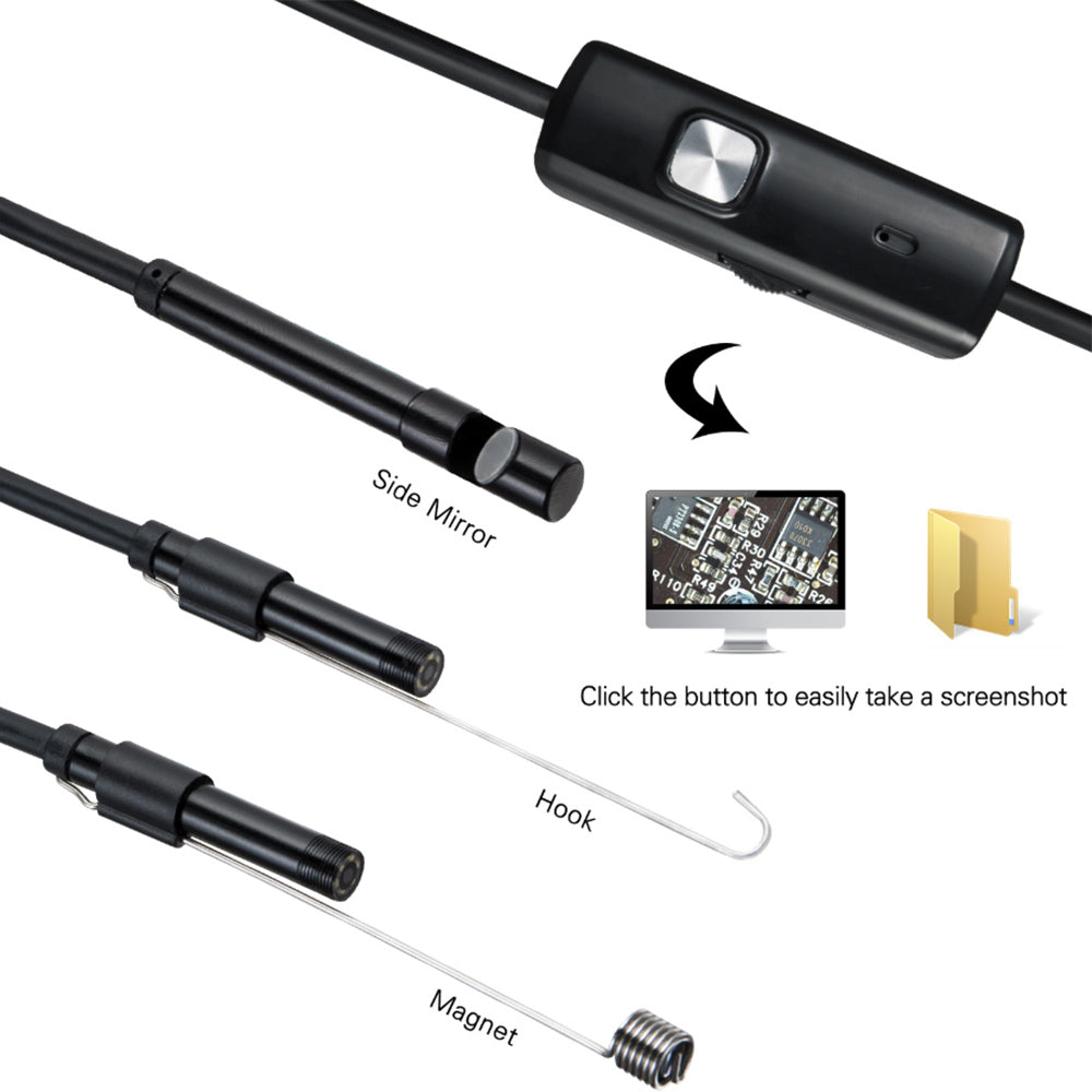 Cámara endoscópica industrial con cámara serpiente USB 3 en 1 para endoscopio de tipo C, Android y PC