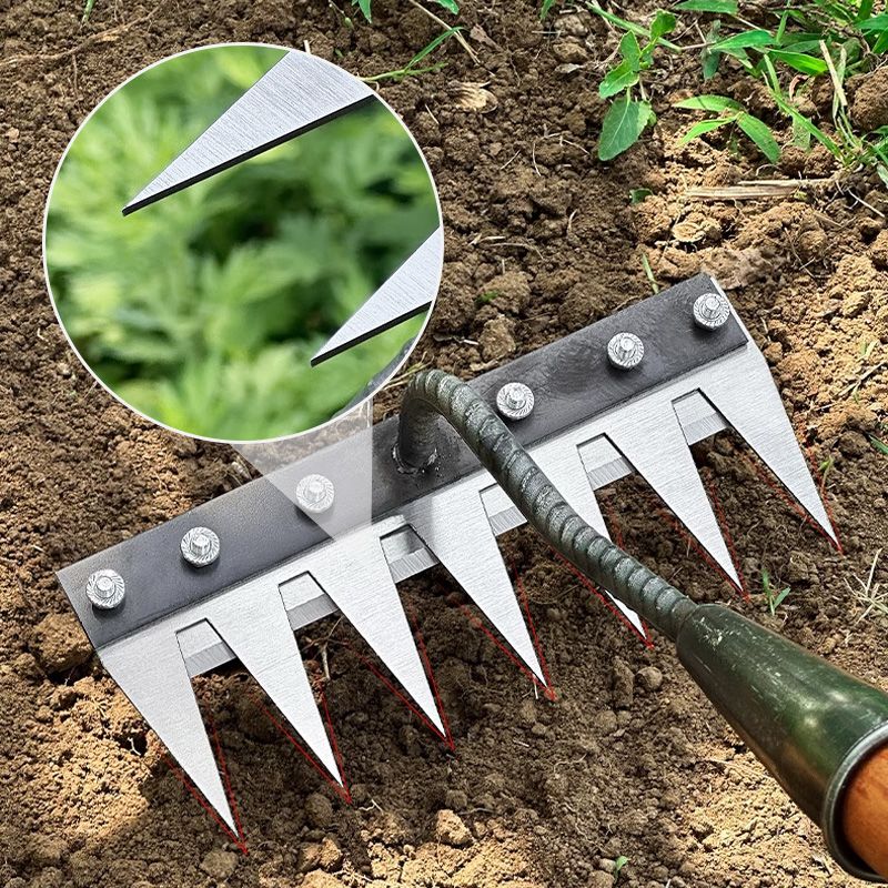 🌿 ¡50 % DE DESCUENTO AHORA! 🧤 Rastrillos para maleza 5/6/7/8 con púas de acero al carbono para jardín: duraderos, con mango ergonómico y eficaces para quitar las malas hierbas 🌱
