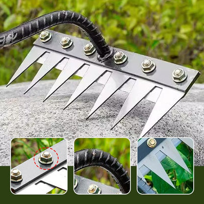 🌿 ¡50 % DE DESCUENTO AHORA! 🧤 Rastrillos para maleza 5/6/7/8 con púas de acero al carbono para jardín: duraderos, con mango ergonómico y eficaces para quitar las malas hierbas 🌱