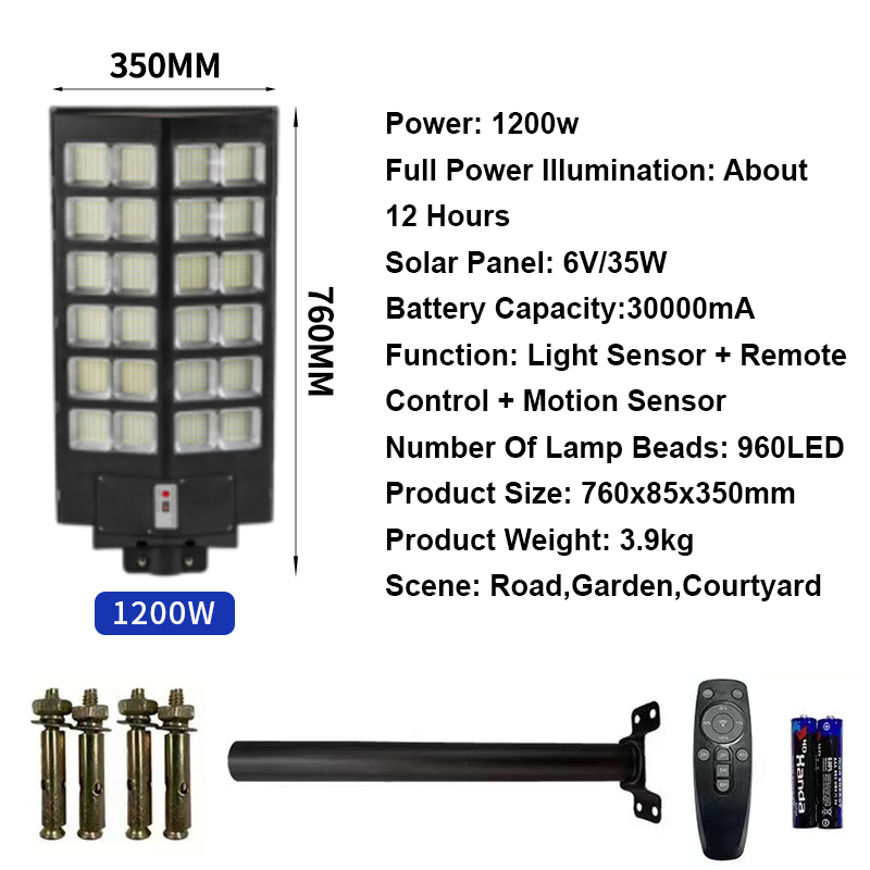 Lámpara Solar Inteligente para Exteriores – Sensor de Movimiento y Control Remoto