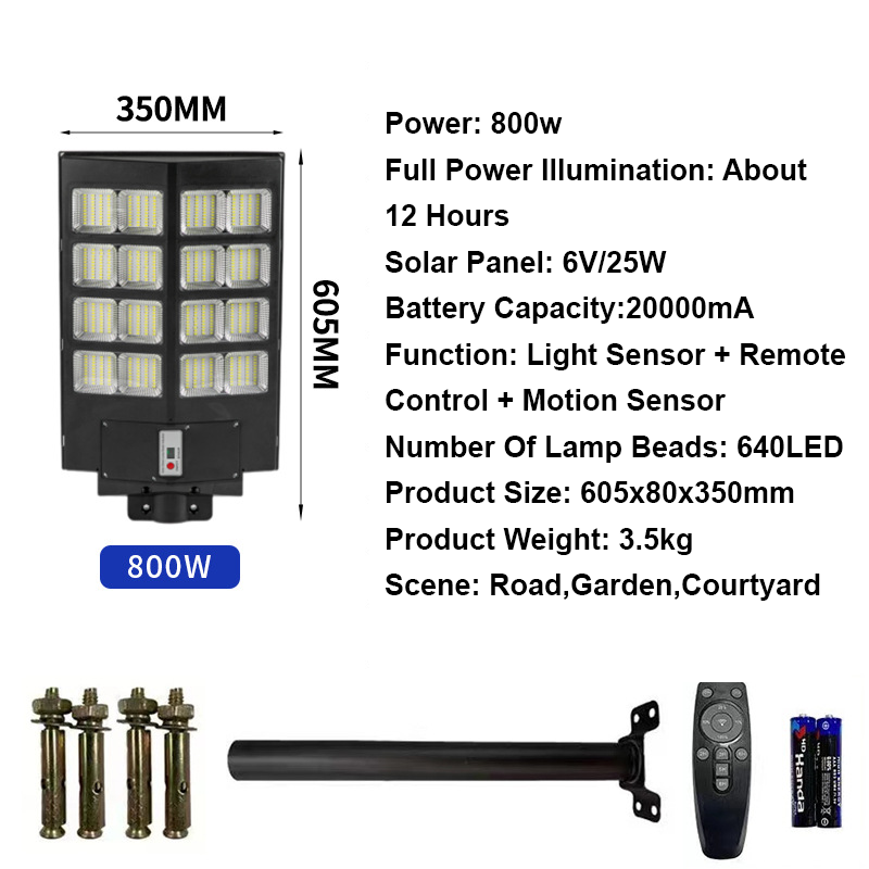 Lámpara Solar Inteligente para Exteriores – Sensor de Movimiento y Control Remoto