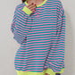 🔥2025 HOT SALE🔥Jersey de manga larga de rayas oversize para mujer