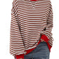 🔥2025 HOT SALE🔥Jersey de manga larga de rayas oversize para mujer