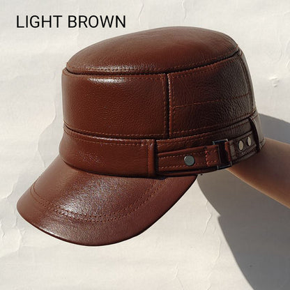 Gorra de Béisbol de Cuero PU con Tapa Plana
