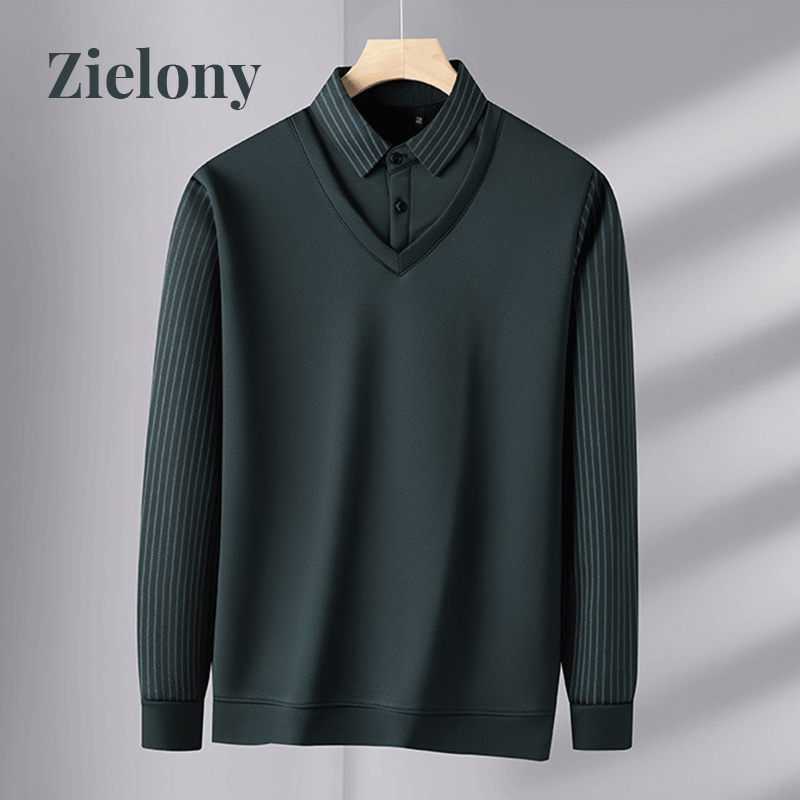 🔥2025 NEW HOT SALE-49%OFF🔥Camisa de abrigo para hombre con traje de dos piezas de imitación