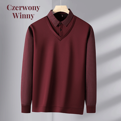 🔥2025 NEW HOT SALE-49%OFF🔥Camisa de abrigo para hombre con traje de dos piezas de imitación