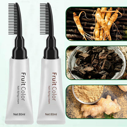 💥Black Friday Sale🎊Crema para teñir el pelo con extracto de plantas y peine