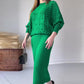 Conjunto de vestido sin mangas y blusa de manga larga calada de punto