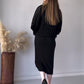 Conjunto de vestido sin mangas y blusa de manga larga calada de punto