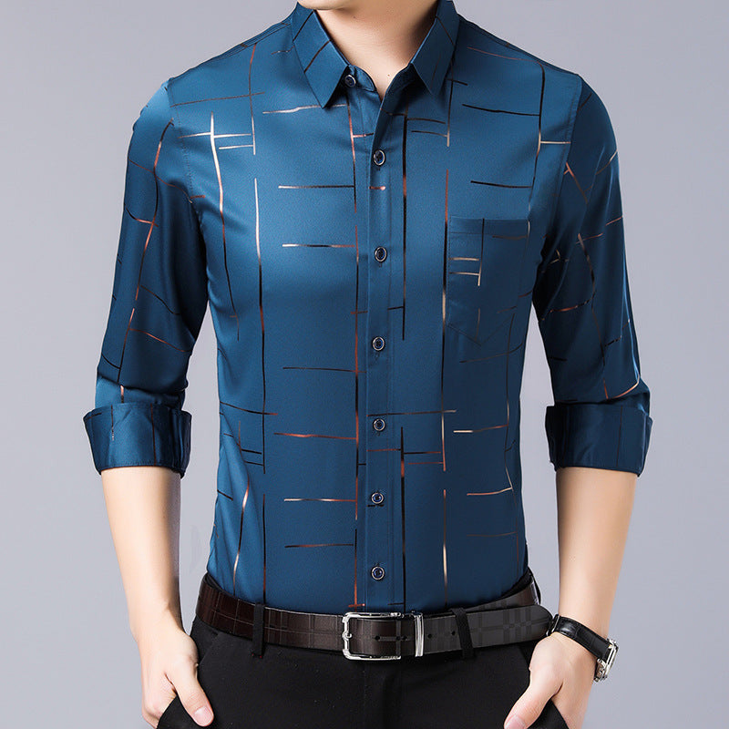 👔 Camisa Fina sin Planchado para Hombre – Elegante, Cómoda y Perfecta para Otoño e Invierno ✨❄️