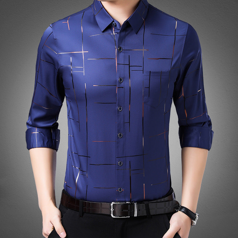 👔 Camisa Fina sin Planchado para Hombre – Elegante, Cómoda y Perfecta para Otoño e Invierno ✨❄️