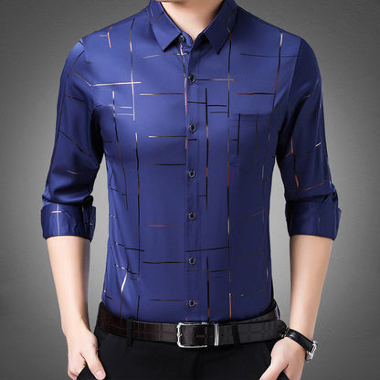 👔 Camisa Fina sin Planchado para Hombre – Elegante, Cómoda y Perfecta para Otoño e Invierno ✨❄️
