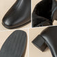 Elegantes botines de tacón grueso para mujer con forro de felpa