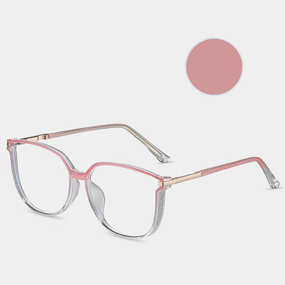 Gafas antirrayos HD con montura grande de moda para mujer