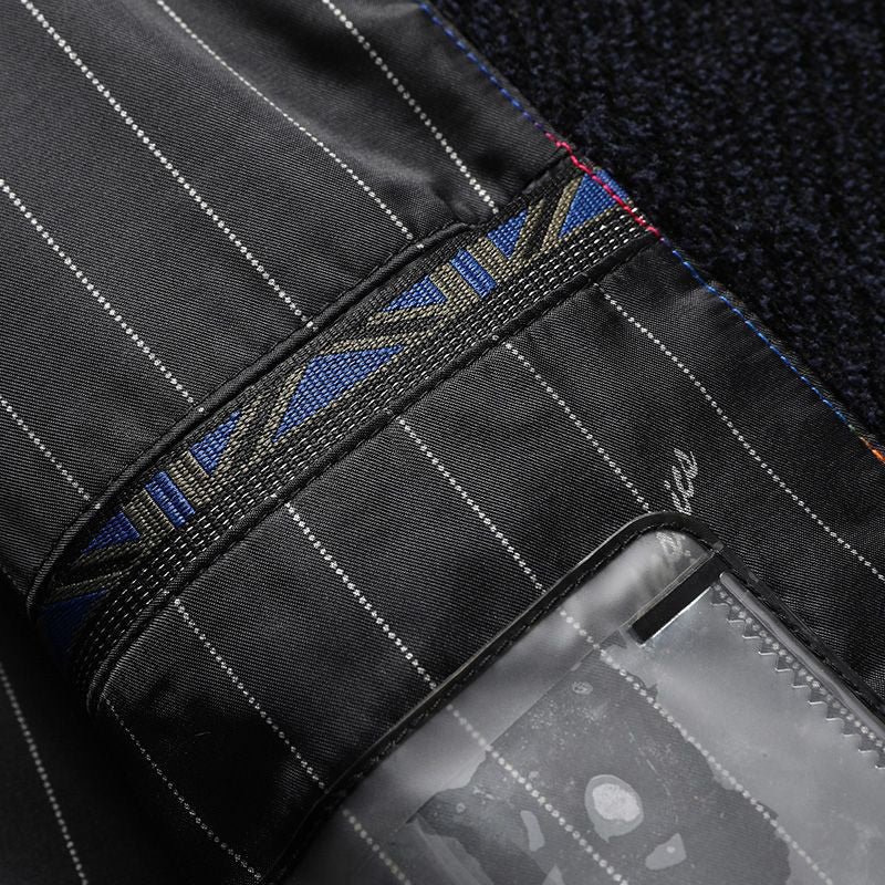Chaqueta abotonada con solapa de chenilla gruesa informal para hombre