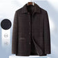 Chaqueta abotonada con solapa de chenilla gruesa informal para hombre