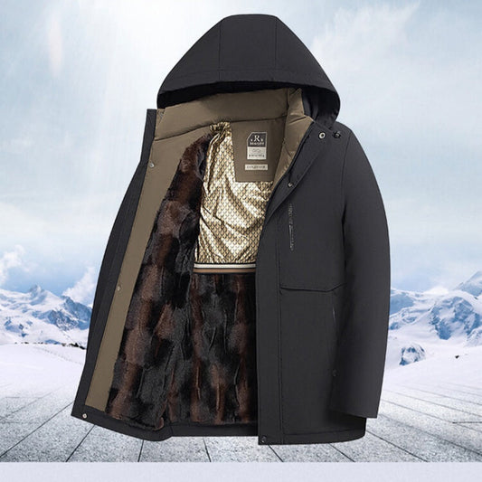 Abrigo Térmico de Invierno para Hombre con Capucha Gruesa – Parka Cálida para el Frío ❄️🧥