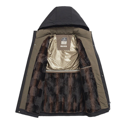 Abrigo Térmico de Invierno para Hombre con Capucha Gruesa – Parka Cálida para el Frío ❄️🧥