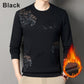 Sudadera con cuello redondo y forro cálido y grueso con estampado de moda para hombre