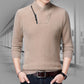 Camiseta cálida con cuello en V y media cremallera para hombre