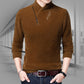 Camiseta cálida con cuello en V y media cremallera para hombre