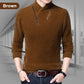 Camiseta cálida con cuello en V y media cremallera para hombre