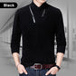 Camiseta cálida con cuello en V y media cremallera para hombre