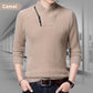Camiseta cálida con cuello en V y media cremallera para hombre