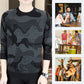 Camiseta estampada de manga larga y cuello redondo para hombre
