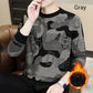 Camiseta estampada de manga larga y cuello redondo para hombre