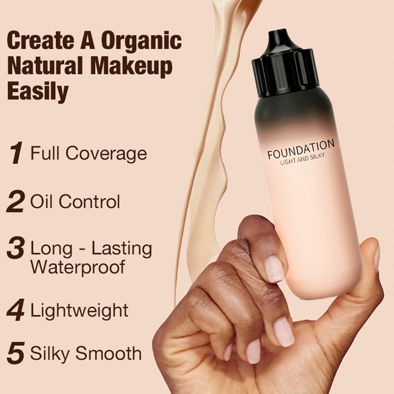 Base de Maquillaje Ligera, Impermeable y Duradera con Acabado Natural