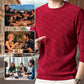 Jersey jacquard de moda con cuello redondo grueso para hombre
