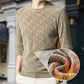 Jersey jacquard de moda con cuello redondo grueso para hombre