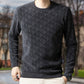 Jersey jacquard de moda con cuello redondo grueso para hombre