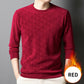 Jersey jacquard de moda con cuello redondo grueso para hombre