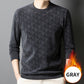 Jersey jacquard de moda con cuello redondo grueso para hombre