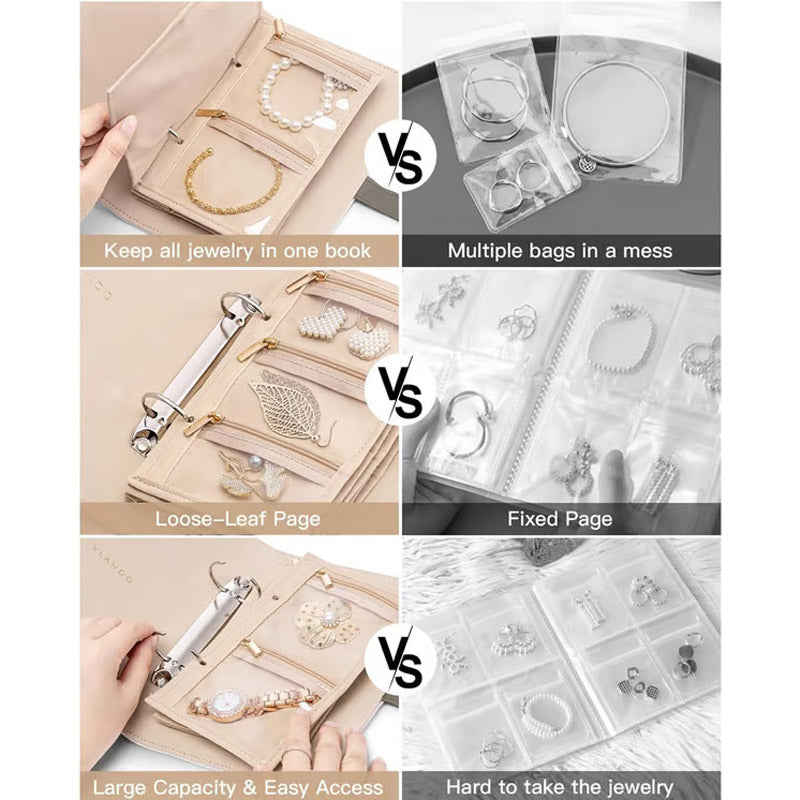 🌿Elegante portátil a cuadros joyería almacenamiento Bag✨
