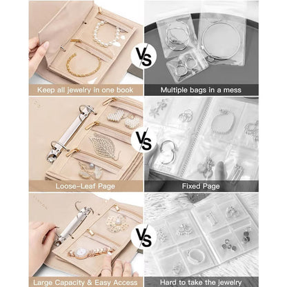 🌿Elegante portátil a cuadros joyería almacenamiento Bag✨
