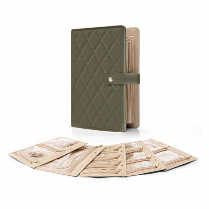 🌿Elegante portátil a cuadros joyería almacenamiento Bag✨