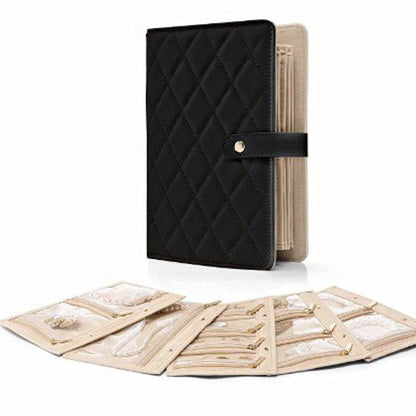 🌿Elegante portátil a cuadros joyería almacenamiento Bag✨