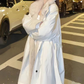 Parka larga de invierno para mujer con piel sintética