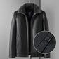 Chaqueta de piel sintética con solapas de felpa para hombre